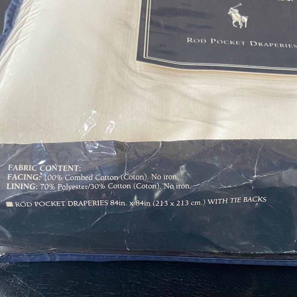Ralph Lauren Cream Rod Pocket Drapery Set - Picture 2 of 6